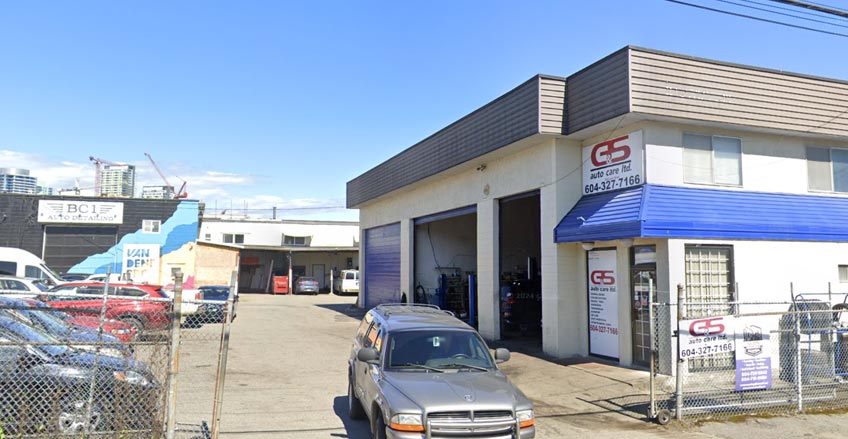 Exterior of G&S Auto Care shop in Vancouver